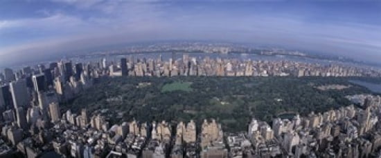 Aerial Central Park New York NY USA Canvas Art - Panoramic Images (30 x 13)