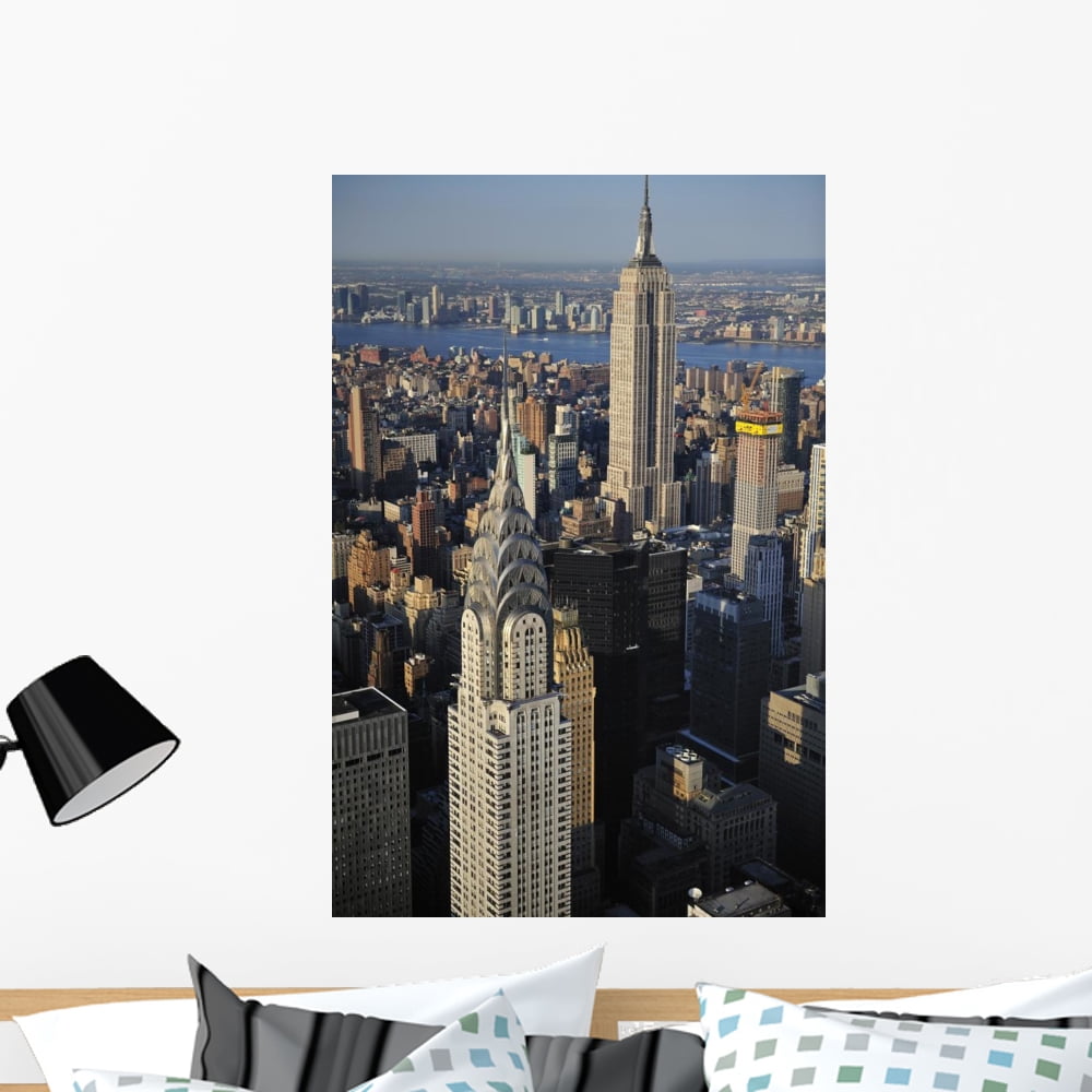 Aerial New York Skyline Wall Mural by Wallmonkeys Peel and Stick ...