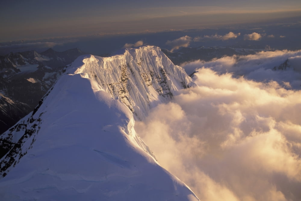 Aerial Of Grand Parapet Mtn Wrangell-St Elias Np Sc Ak Summer Canvas Art - Jeff Schultz  Design Pics (38 x 24)