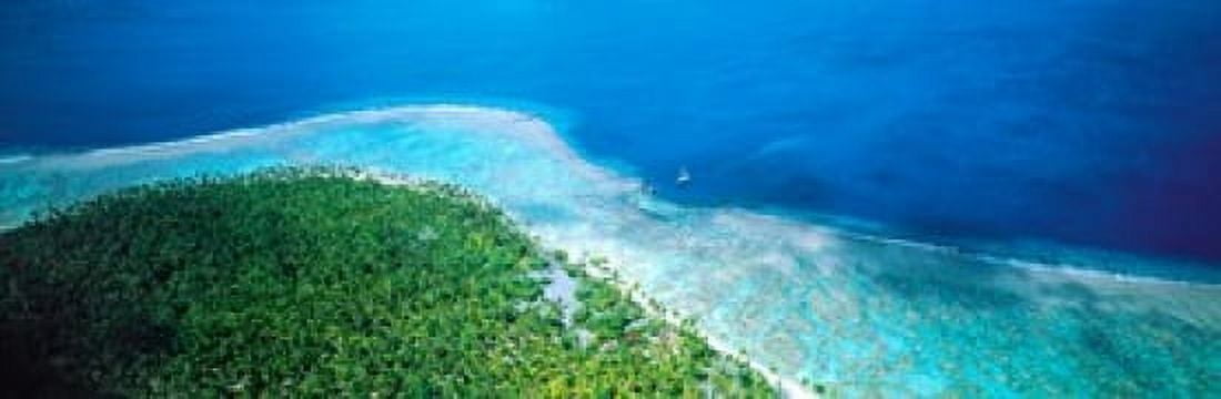 Aerial Polynesia Canvas Art - Panoramic Images (36 x 12)
