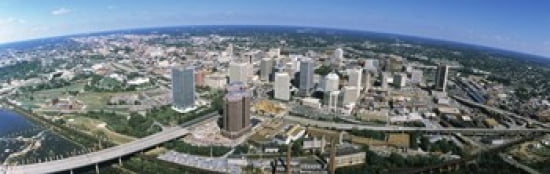Aerial Richmond VA Canvas Art - Panoramic Images (36 x 12)