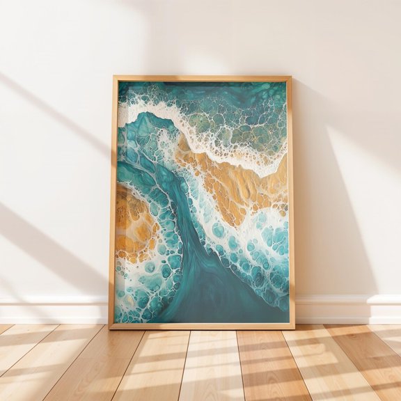 Aerial Tidal Ocean Themed Gift Ocean Lover Unframed Paper Print