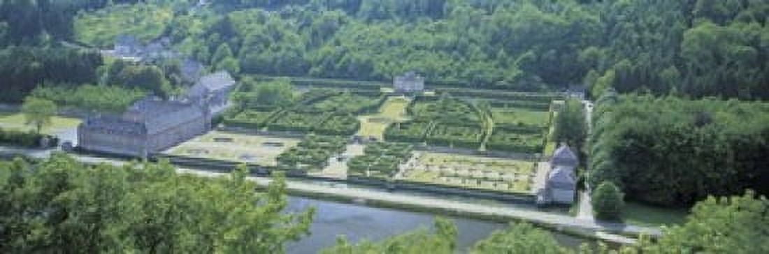 Aerial View Freyr Castle Ardennes Belgium Canvas Art - Panoramic Images (18 x 6)