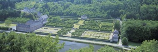 Aerial View Freyr Castle Ardennes Belgium Canvas Art - Panoramic Images (36 x 12)