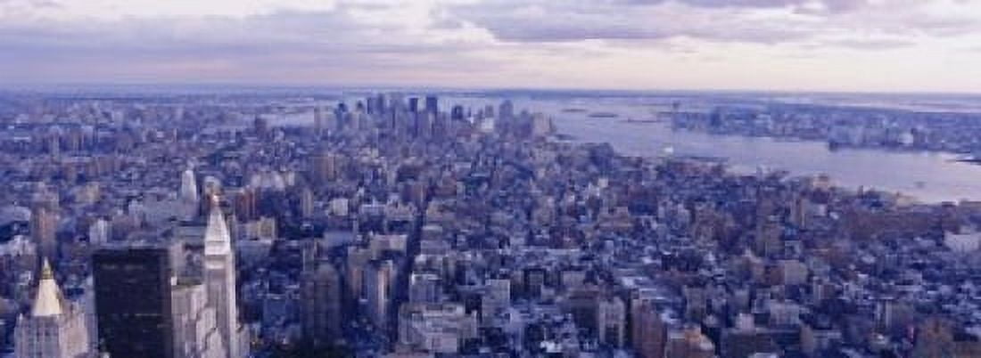 Aerial View From Top Of Empire State Building Manhattan NYC New York City New York State USA Canvas Art - Panoramic Images (18 x 7)