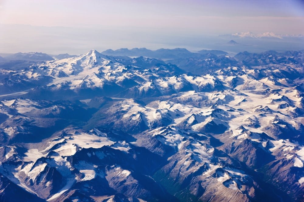 Aerial View Of Mount Iliamna With The Augustine Island And The Aleutian Mountain Range In The Far Distance Southwest Alaska Canvas Art - Kevin Smith Design Pics (19 x 12)