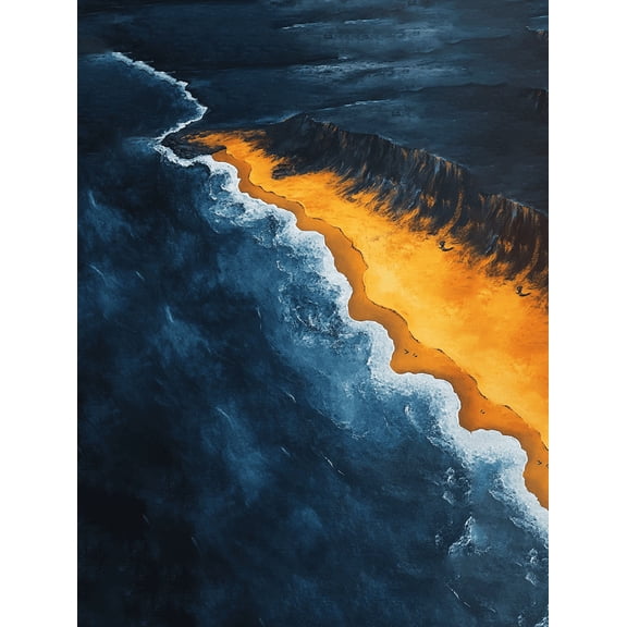 Aerial View Ocean Beach Canvas Print/Wall ArtSuitable for Living RoomOfficeBathroomHotel