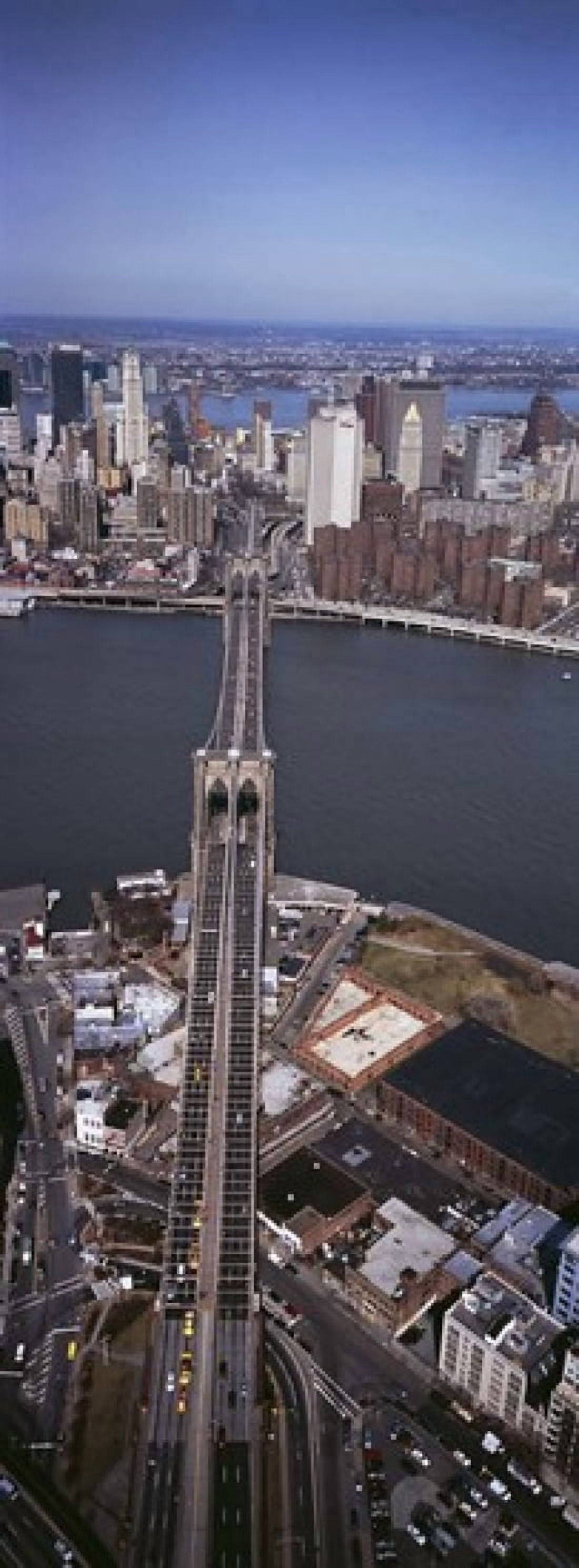 Aerial View Of A Bridge Brooklyn Bridge Manhattan NYC New York City New York State USA Canvas Art - Panoramic Images (18 x 7)