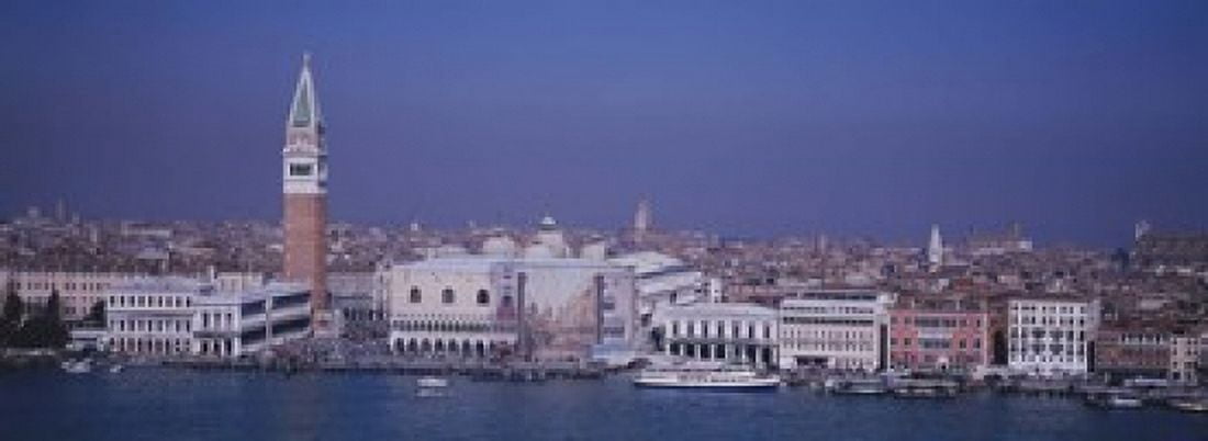 Aerial View Of A City Along A Canal Venice Italy Canvas Art - Panoramic Images (18 x 7)