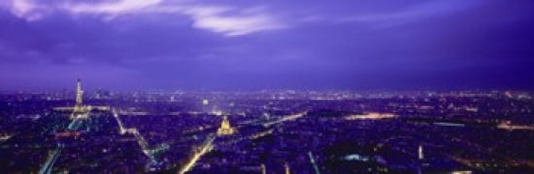 Aerial View Of A City Paris France Canvas Art - Panoramic Images (18 x 6)