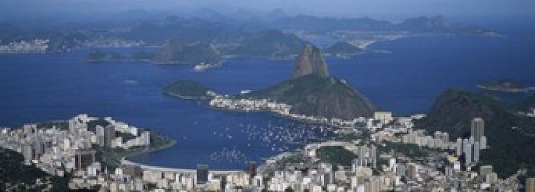 Aerial View Of A City Rio De Janeiro Brazil Canvas Art - Panoramic Images (18 x 7)