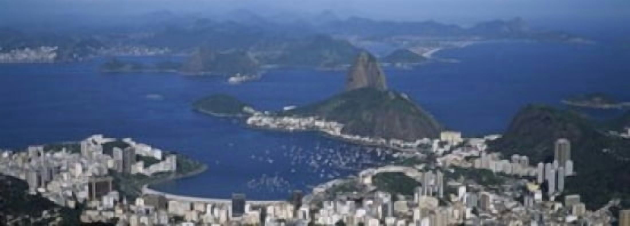 Aerial View Of A City Rio De Janeiro Brazil Canvas Art - Panoramic Images (36 x 13)