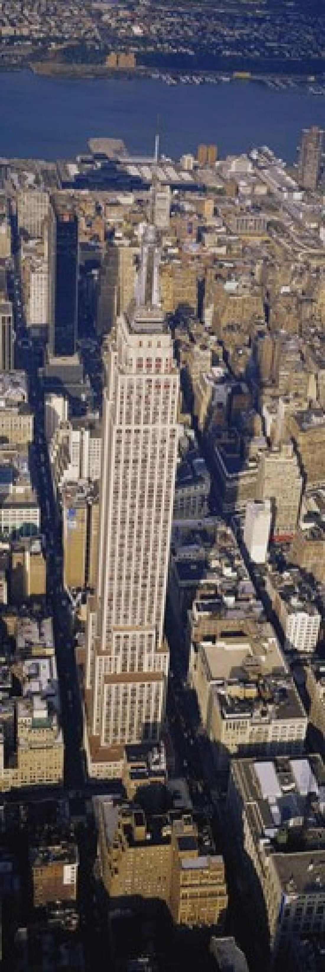 Aerial View Of Empire State Building Manhattan NYC New York City New York State USA Canvas Art - Panoramic Images (18 x 6)