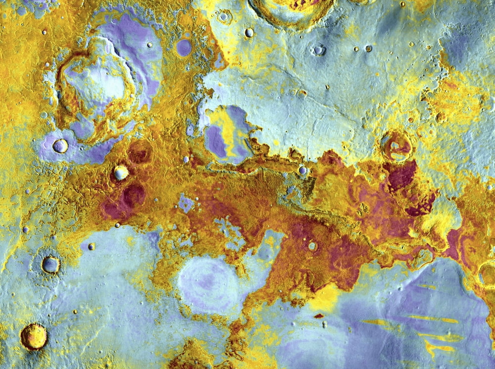Aerial View Of Mars Canvas Art - Steve Nagy Design Pics (17 x 13)