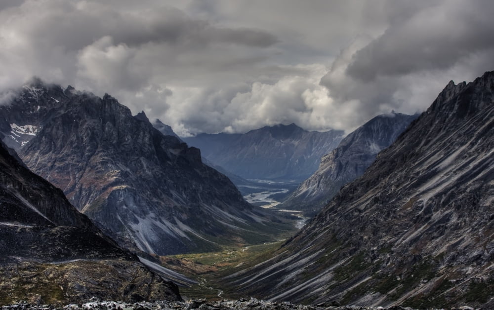 Aerial View Of Merrill Pass In The Alaska Range Southcentral Alaska Hdr Image Canvas Art - Michael Criss Design Pics (17 x 11)