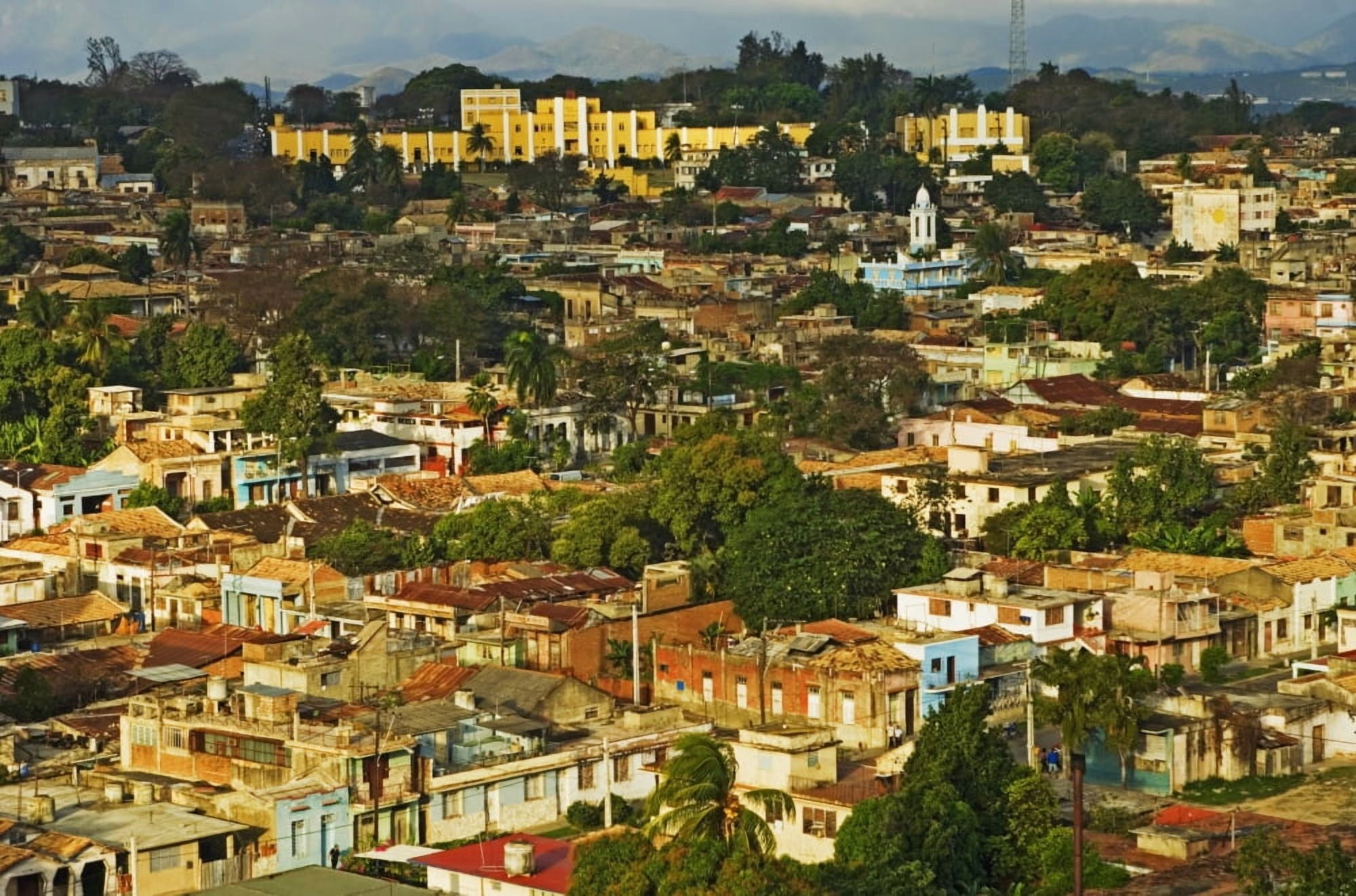 Aerial View Of Santiago De Cuba Cuba Canvas Art - Chris Parker Design Pics (19 x 12)
