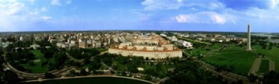 Aerial View Of The City Washington DC District Of Columbia USA Canvas Art - Panoramic Images (38 x 12)