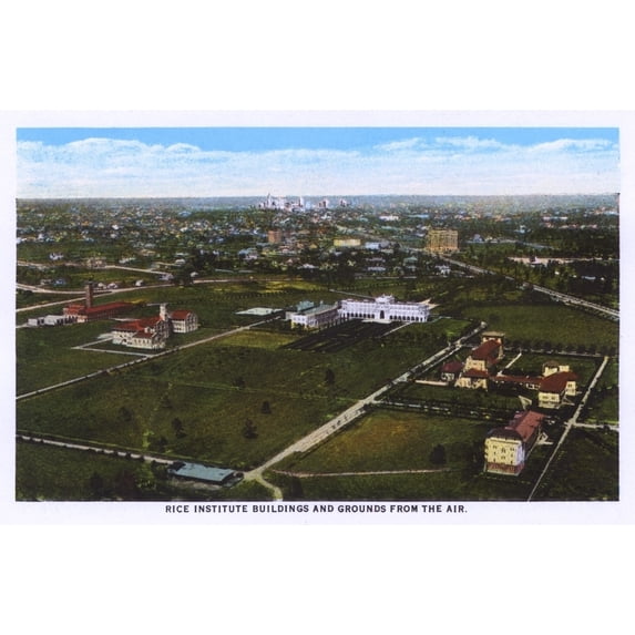 Aerial View, Rice Institute, Houston, Texas, Usa Poster Print By Mary Evans Pharcide (36 X 24)