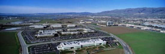 Aerial View Silicon Valley Business Campus San Jose California USA Canvas Art - Panoramic Images (36 x 12)