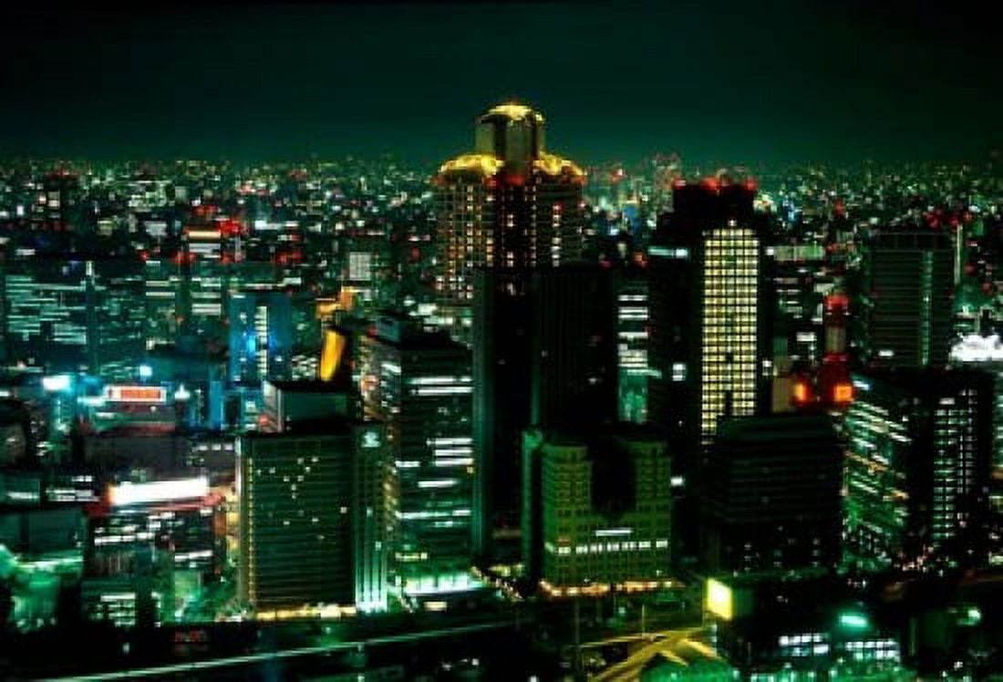 Aerial View of Downtown Skyline Osaka Japan Canvas Art - Jaynes Gallery DanitaDelimont (26 x 18)