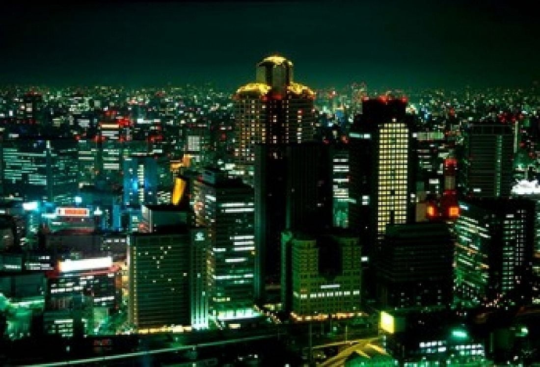 Aerial View of Downtown Skyline Osaka Japan Canvas Art - Jaynes Gallery DanitaDelimont (36 x 24)