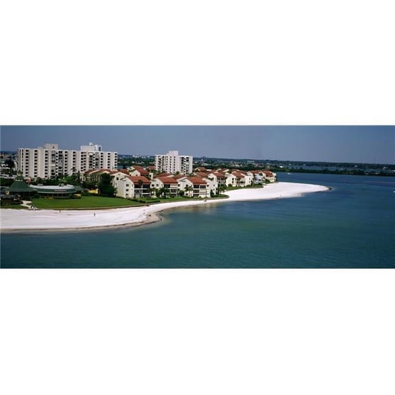 Aerial View of Hotels On The Beach Gulf of Mexico Clearwater Beach Florida USA Poster Print, 27 x 9