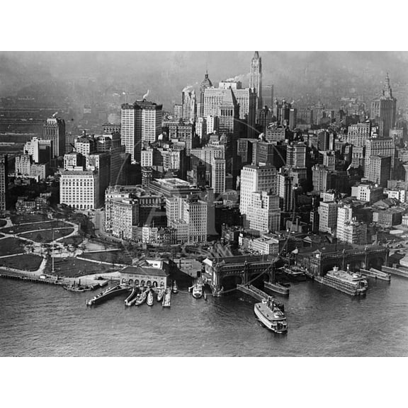 Aerial View of Lower New York  Battery, Unframed Photographic Print Wall Art Sold by Art.Com