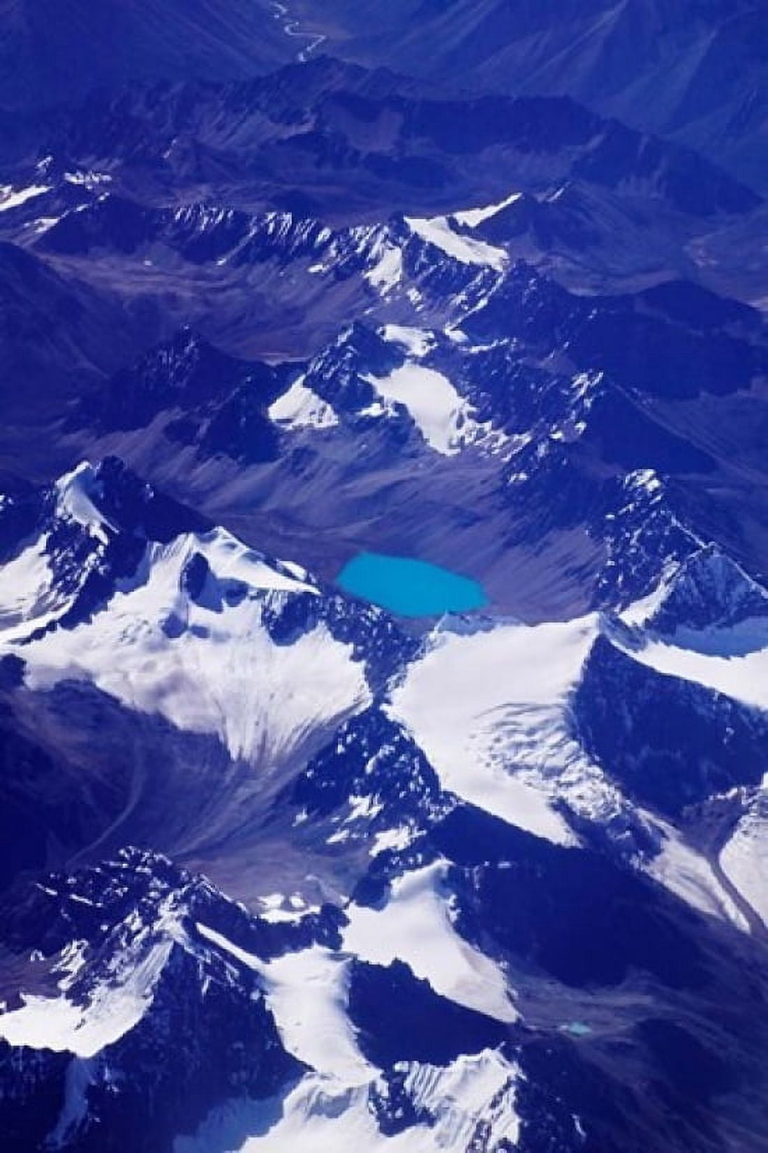 Aerial View of Snow-Capped Peaks on the Tibetan Plateau Himalayas Tibet China Canvas Art - Keren Su DanitaDelimont (11 x 17)