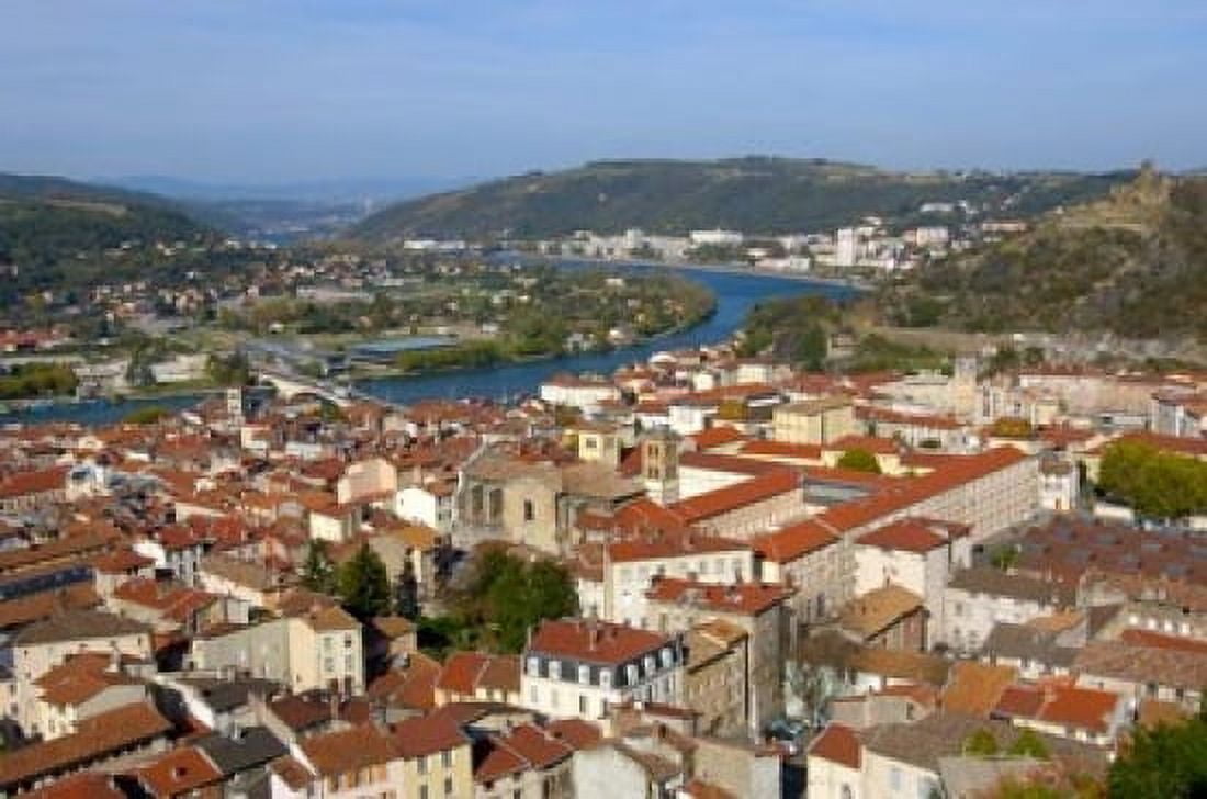 Aerial View of Vienne France Canvas Art - Lisa S Engelbrecht DanitaDelimont (36 x 24)