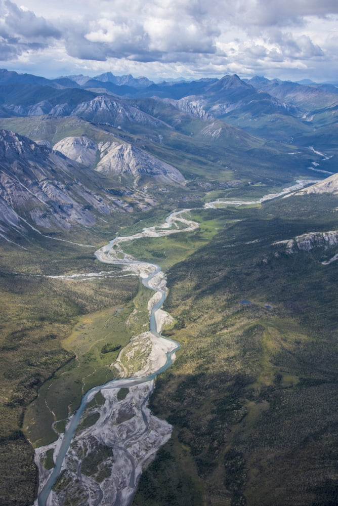 Aerial View of the Brooks Range in summer ANWR Alaska Canvas Art - Cathy Hart Design Pics (24 x 38)