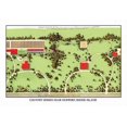 thumbnail image 1 of Aerial Views of landscape plans rendered by a landscape architect showing the house in its setting amidst plantings and trees Poster Print by J. Weidermann (24 x 36), 1 of 1