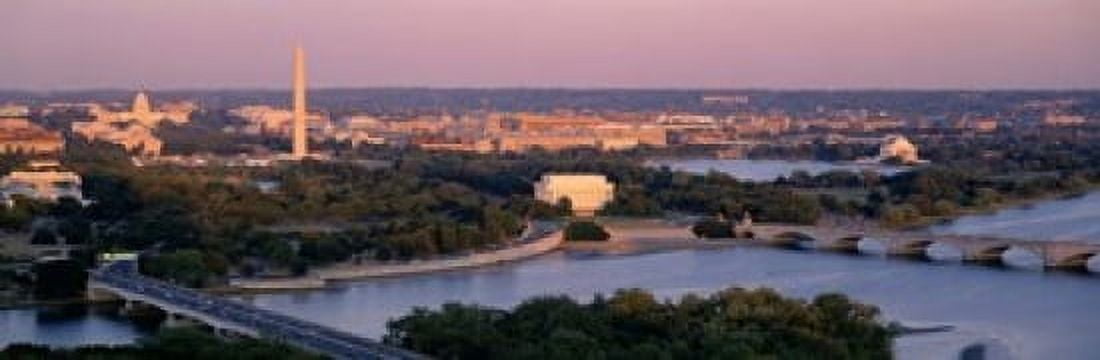 Aerial Washington DC District Of Columbia USA Canvas Art - Panoramic Images (18 x 6)