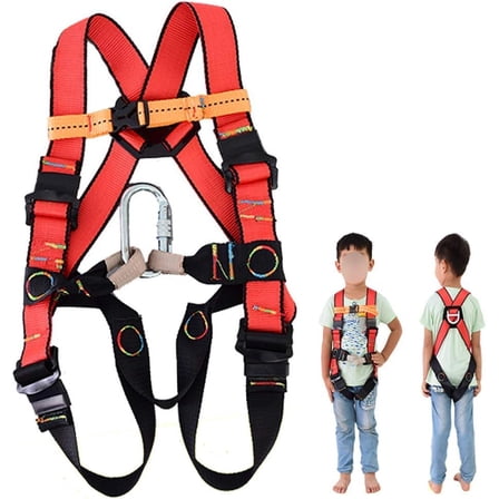 Aerial Work Safety Belt Full Body Climbing Harness Fall Protection Equipment for Outdoor Expanding Training Caving Rock Rappelling Equipment, Medium