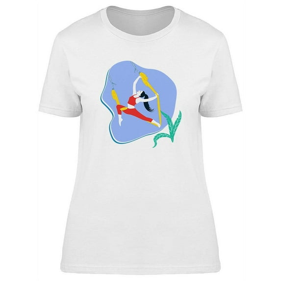 Aerial Yoga Exercise T-Shirt Women -Image by Shutterstock, Female Large