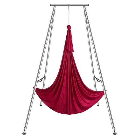 Aerial Yoga Frame & Hammock Set - 9.67ft Stand, 6.6yd Hammock, 551lbs Capacity - Indoor/Outdoor Yoga Rig for Aerial Silk, Inversion, Stretching