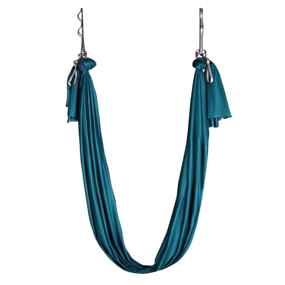 Aerial Yoga Hammock Kit, 5.5Yd 100gsm Nylon Swing, Full Rigging, Beginner to Advanced, Antigravity Fitness, Home or Studio Use, Green