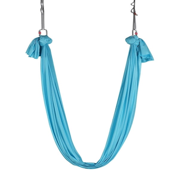 Aerial Yoga Hammock & Swing, 5.5 Yards, Aerial Yoga Starter Kit with 100gsm Nylon Fabric, Full Rigging Hardware & Easy Set-up Guide, Antigravity Flying for All Levels Fitness Bodybuilding, Blue