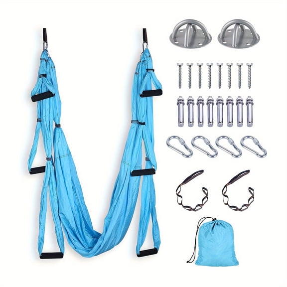 Aerial Yoga Hammock Swing for Versatile Home and Gym Use, Ideal for Inversions, Flying Poses, and Suspension Fitness Training