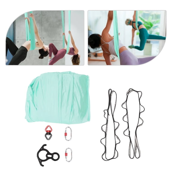 Aerial Yoga Silk, 5M Yoga Trapeze Sling with Carabiners, Anti-Slip Durable Fabric Supports 440 lbs, for Aerial Yoga Practice, Home Workout and Pilates