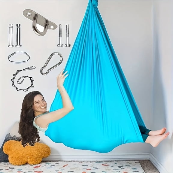 Aerial Yoga Slings Kit Easy-to-Assemble Yoga Swing for Indoor & Outdoor Use, Low-Stretch Fabric, Perfect for Beginners & Advanced Users, Ideal Gift for Aerial Yoga, Dance, and Fitness