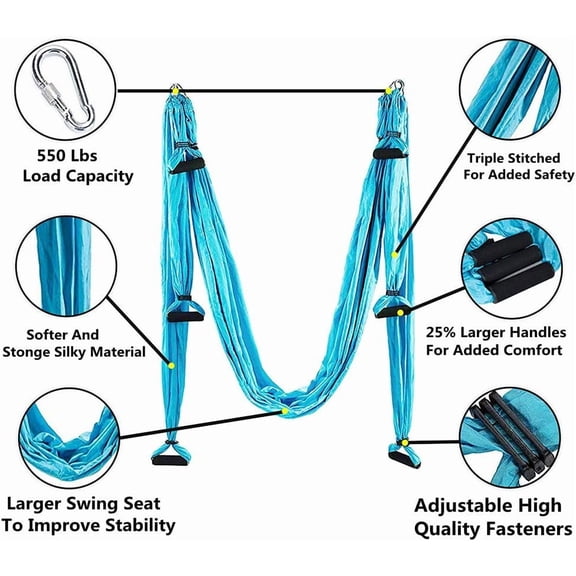 Aerial Yoga Swing Set, Ultra Strong Hammock Trapeze Extension, Antigravity Ceiling Hanging Sling Inversion Exercises