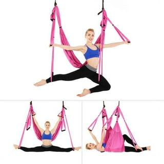 HECASA Aerial Yoga Swing Set 6m / 20ft Red Trapeze Yoga Hammock Kit Yoga  Flying Sling Inversion Swing Tools for Air Yoga Inversion Fitness
