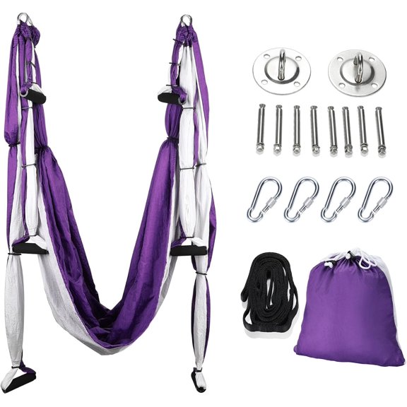 Aerial Yoga Swing Sling Yoga Hammock Kit Set Trapeze Inversion Equipment Include 2 Extensions Straps and Ceiling Mounting Kit
