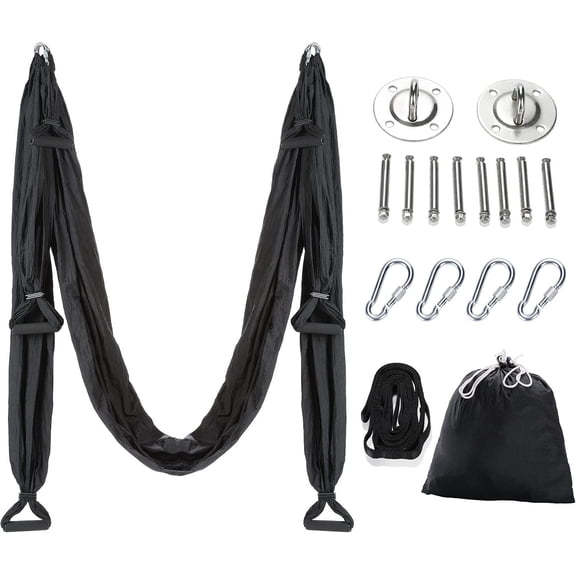 Aerial Yoga Swing Sling Yoga Hammock Kit Set Trapeze Inversion Equipment Include 2 Extensions Straps and Ceiling Mounting Kit