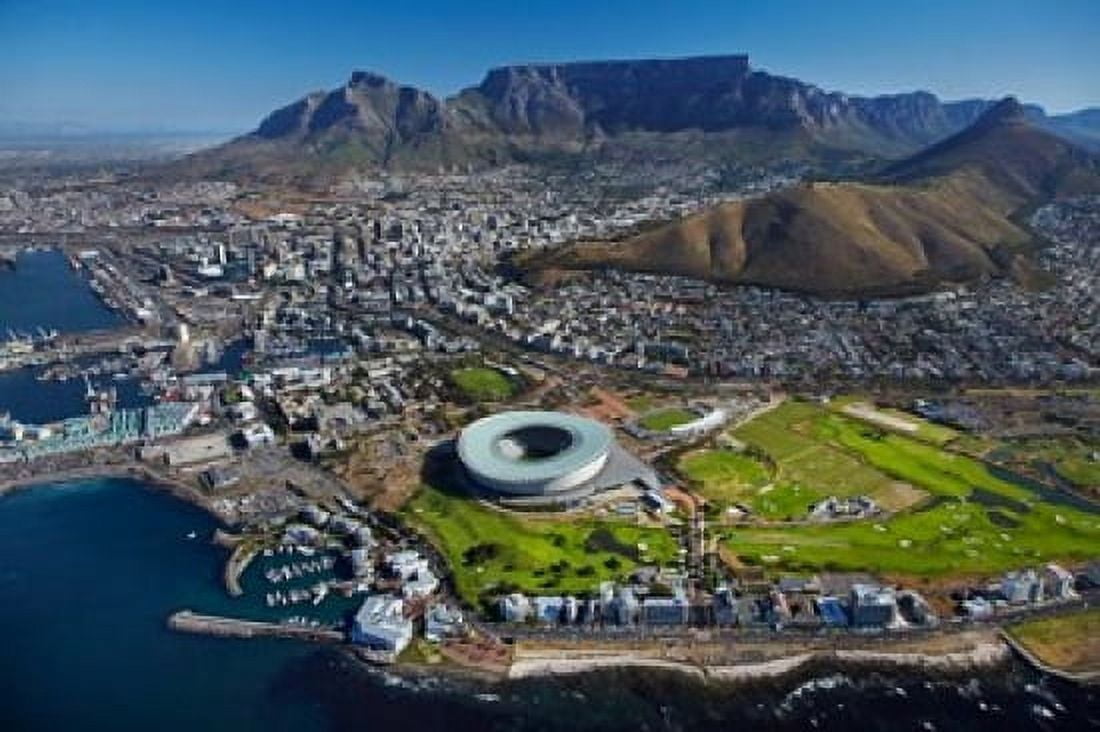 Aerial of Stadium Golf Club Table Mountain Cape Town South Africa Canvas Art - David Wall DanitaDelimont (38 x 25)