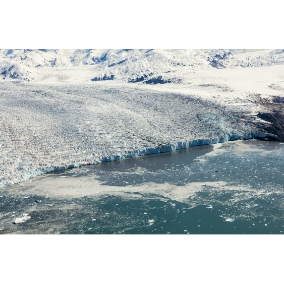 Aerial of the east branch of Columbia Glacier Prince William Sound Southcentral Alaska spring Poster Print