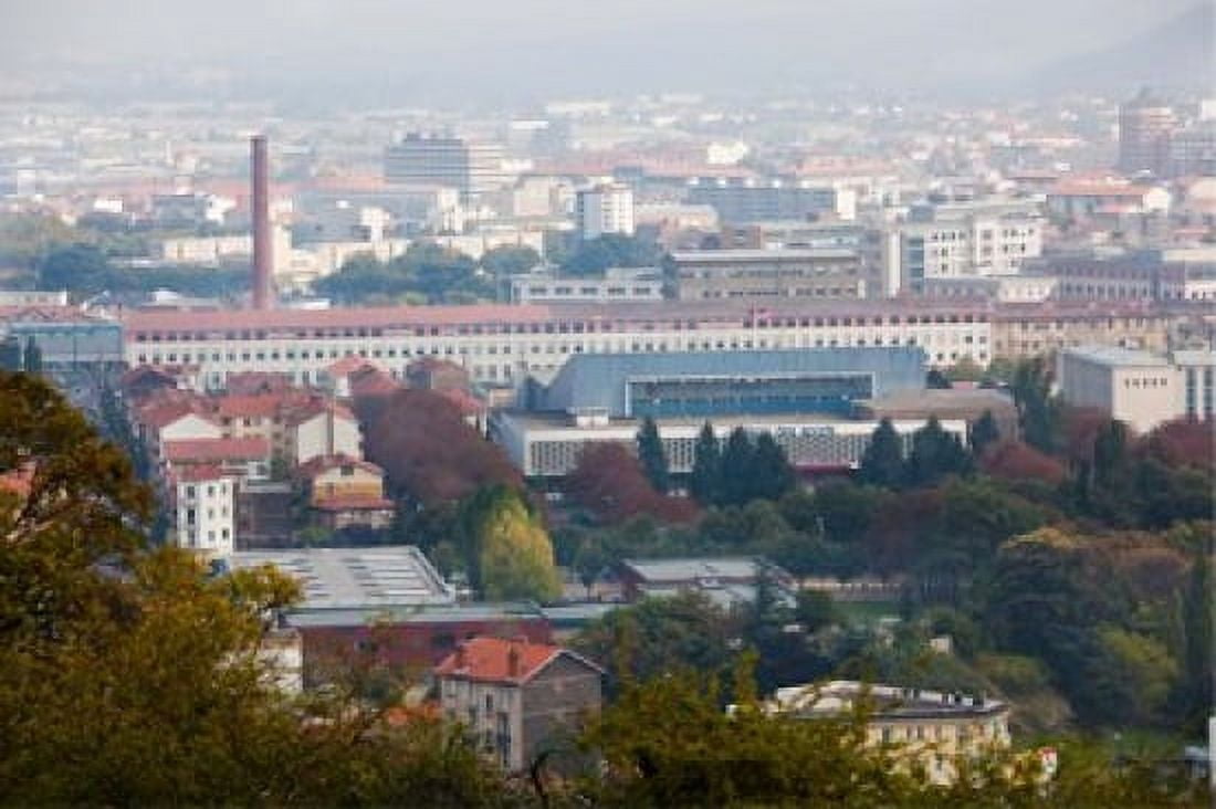 Aerial view of city and Michelin tire factory from Parc de Montjuzet Clermont-Ferrand Auvergne Puy-de-Dome France Canvas Art - Panoramic Images (36 x 24)