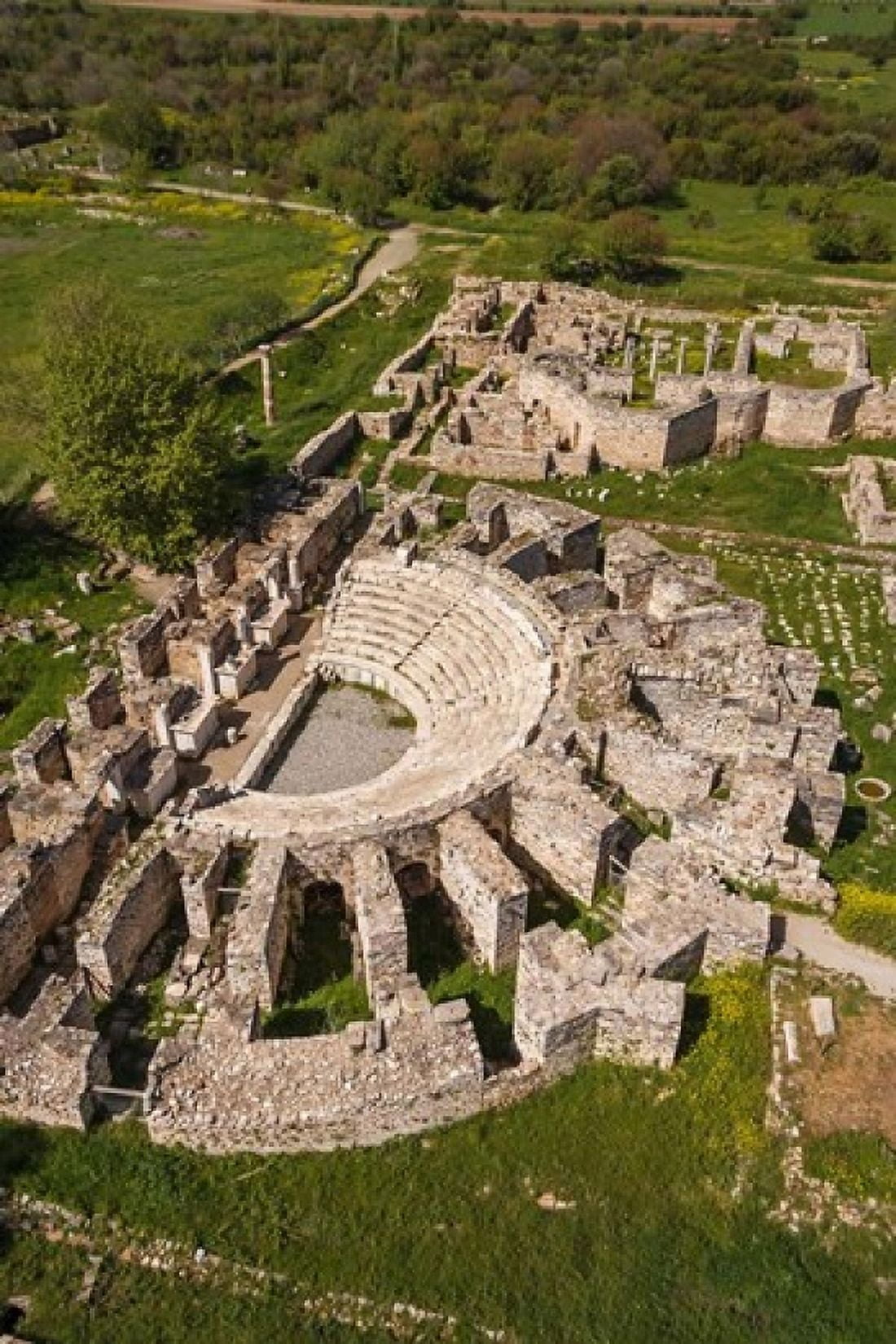Aerial view of Aphrodisias Aydin Turkey Canvas Art - Ali Kabas DanitaDelimont (17 x 25)