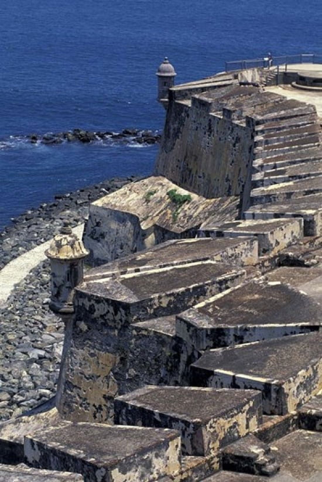 Aerial view of El Morro Fort Old San Juan Puerto Rico Canvas Art - Greg Johnston DanitaDelimont (24 x 36)