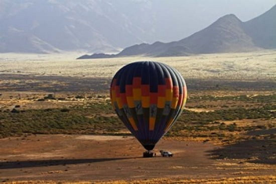 Aerial view of Hot air balloon landing Namib Desert Namibia Canvas Art - David Wall DanitaDelimont (35 x 24)